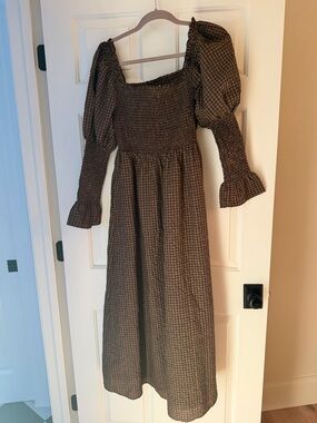 fitted lace wedding dress Pierre Long Sleeve Lace Maxi Dress - Navy